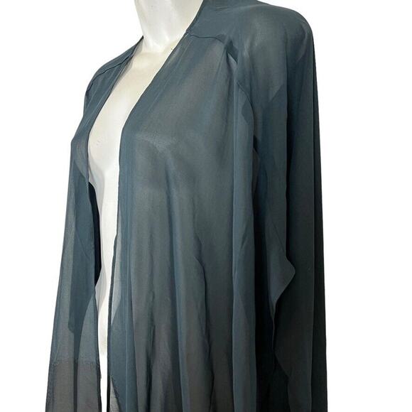 Lane Bryant Womens Sheer Kimono Poncho Sheer Boho Open Longline Jacket Top O/S - Picture 9 of 16